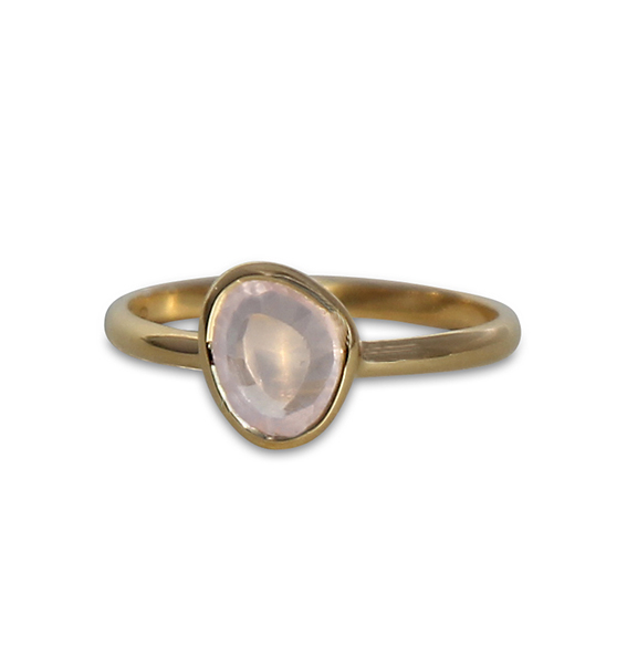 Silberring vergoldet mit Rosenquarz | fine sparkle