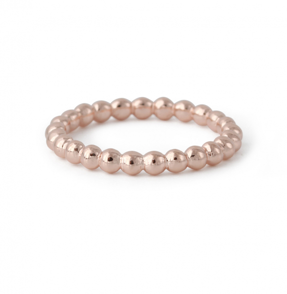 Silberring "Kugel" 3mm, 18ct rosé vergoldet