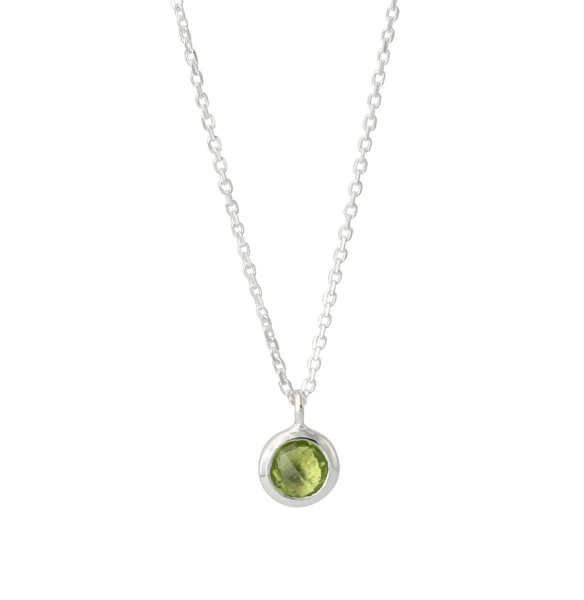 Silberanhänger mit Peridot | Fine flat