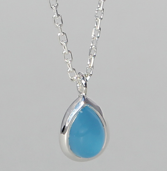 Silbercollier mit Chalcedon | Fine Drops