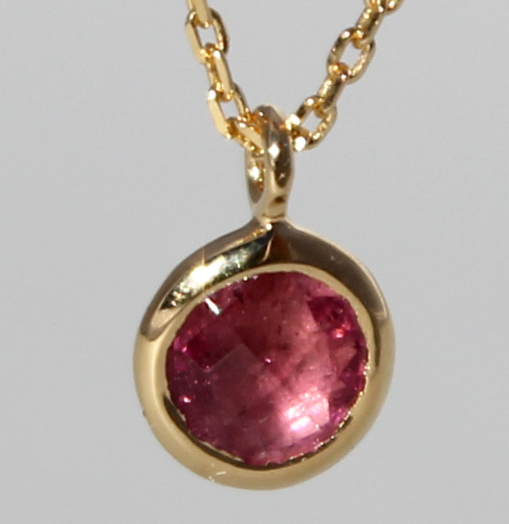 Silberanhänger vergoldet mit Turmalin pink | fineflat