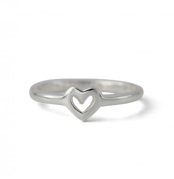 Silberring Single Heart | poliert