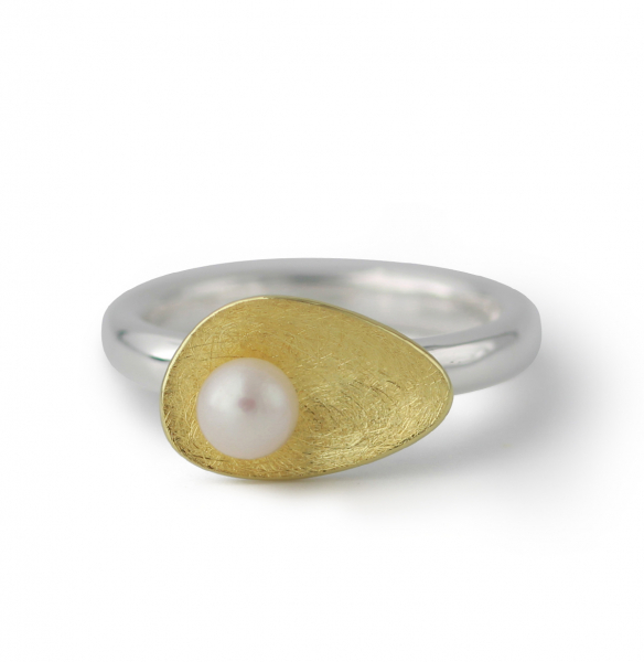 Ring vergoldet mit SWZ Perle | Lunaris
