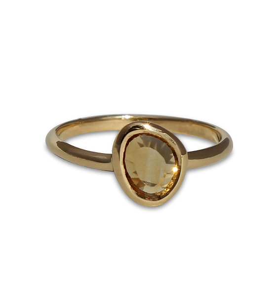 Silberring vergoldet mit Citrin | fine sparkle