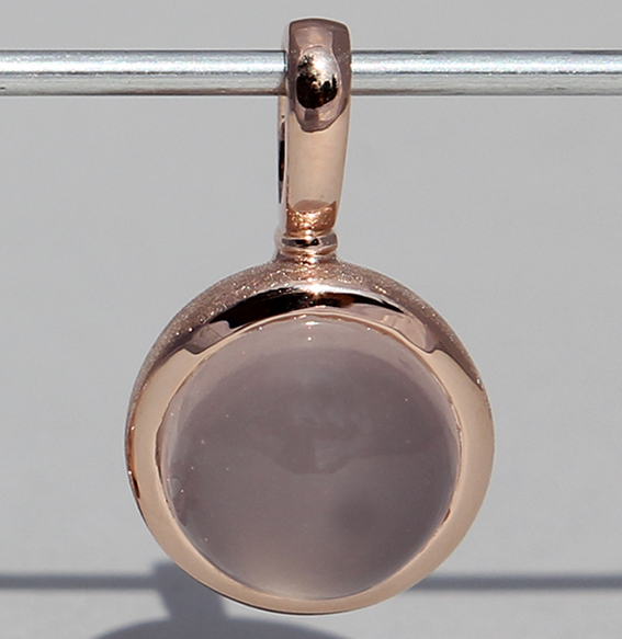 Silberanhänger "Bubble" rosé vergoldet mit Rosenquarz | Cup