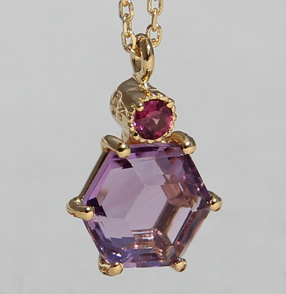 Silbercollier mit Amethyst und Granat