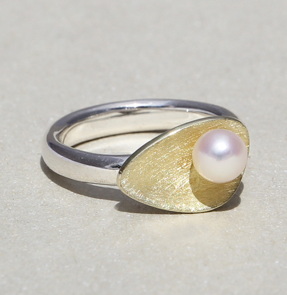 Ring vergoldet mit SWZ Perle | Lunaris