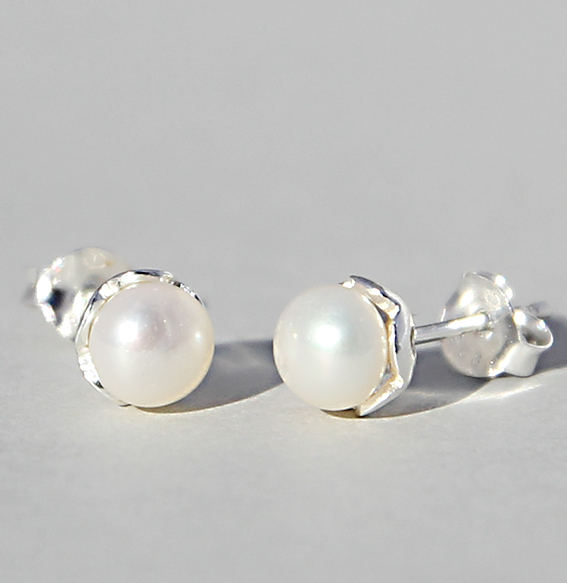 Silberohrstecker mit SWZ Perle | Perlschale mini