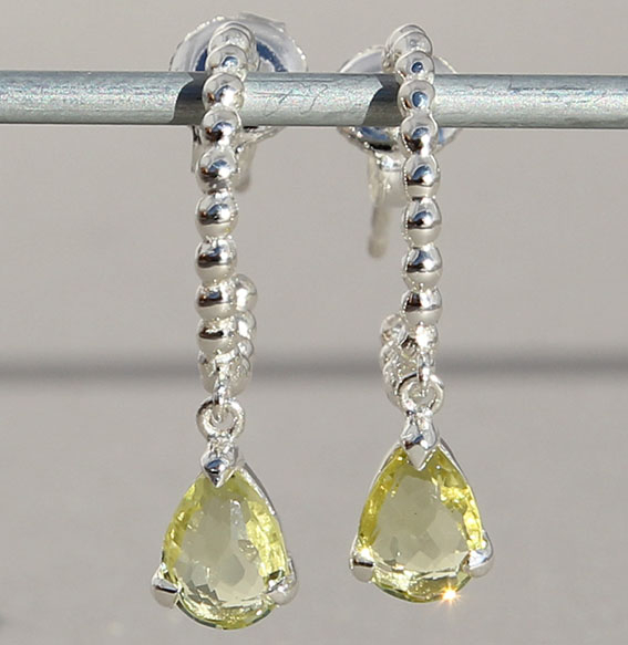 Silberohrstecker mit Lemonquarz