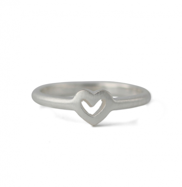 Silberring Single Heart | matt