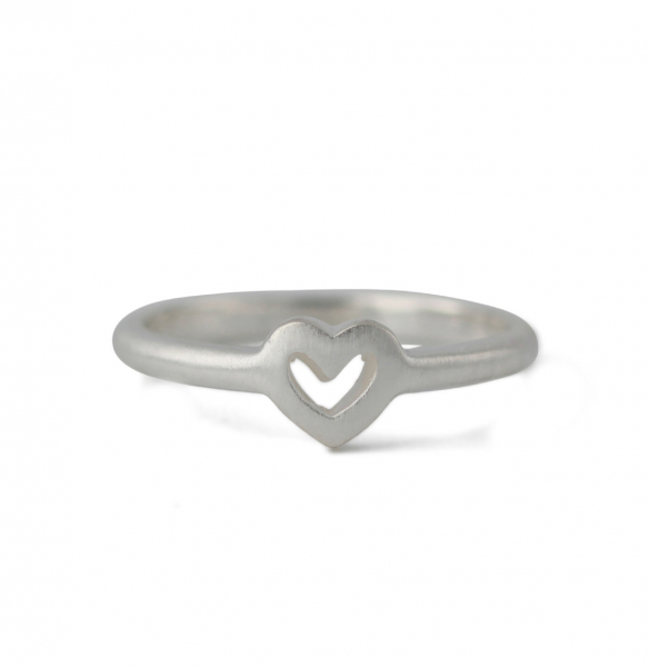 Silberring Single Heart | matt