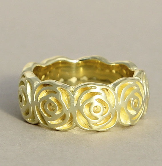 Silberring "Rose" vergoldet