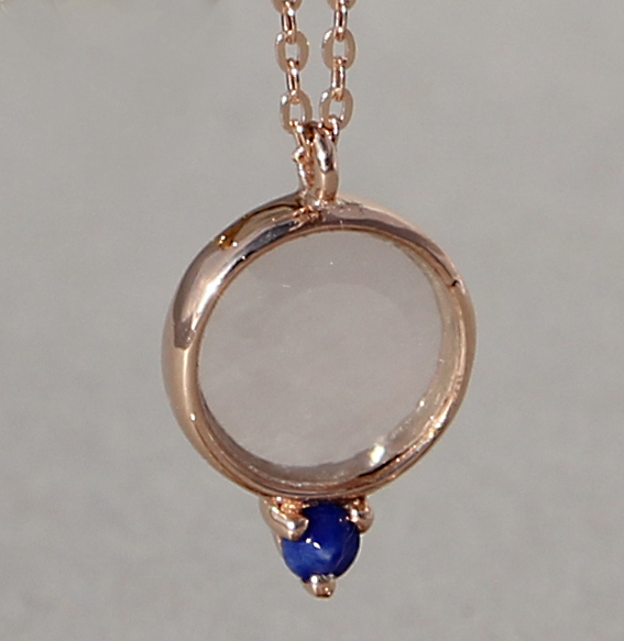 Silbercollier rosé vergoldet mit Rosenquarz und Lapis | Krona