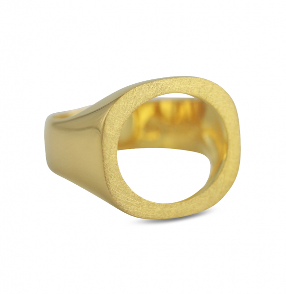 Silberring "Rahmen", 18 ct vergoldet