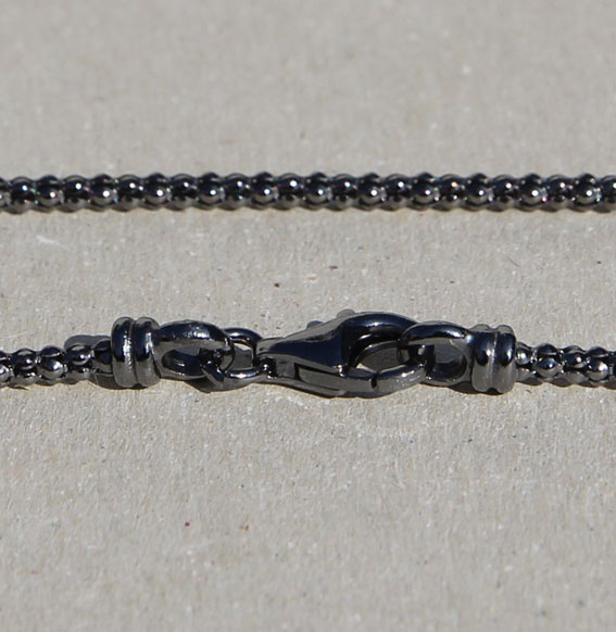 Himbeerkette silber rutheniert 2mm