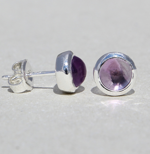 Silberohrstecker mit Amethyst 6mm