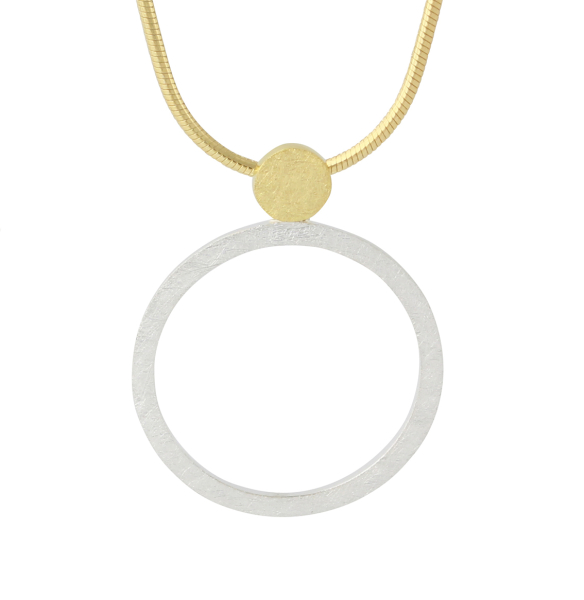 Silberanhänger "Dot & Circle", 18ct vergoldet