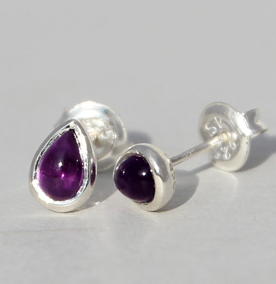 Silberohrstecker mit Amethyst | Fine Drops