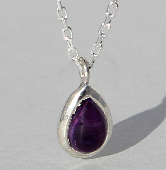 Silbercollier mit Amethyst | Fine Drops