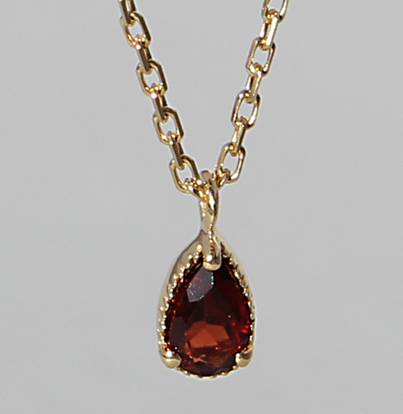 Silbercollier vergoldet mit Granat | Teardrop sparkle