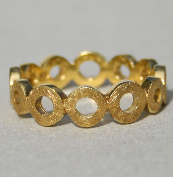 Silberring | Donut single vergoldet