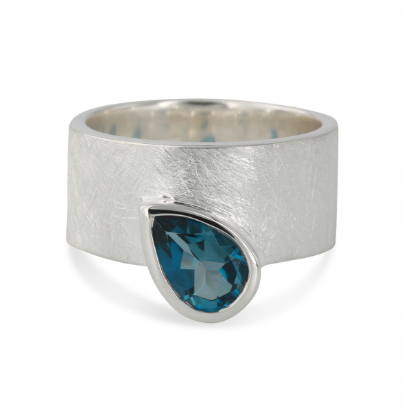 Silberring mit Topas london blue