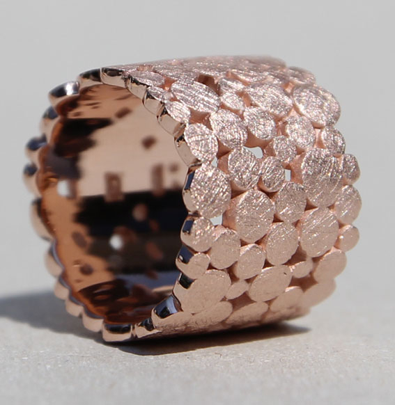 Silberring rosé vergoldet breit | Up and Down