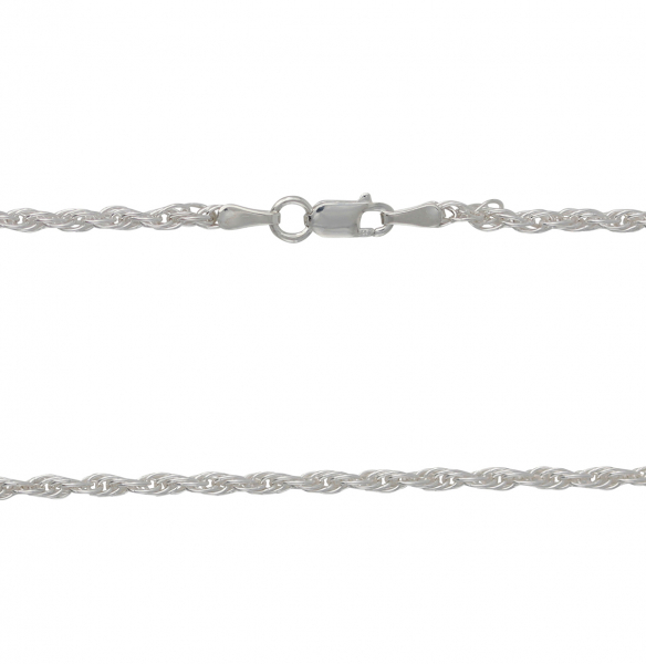 Kordel-Kette silber 2,2mm , 40cm