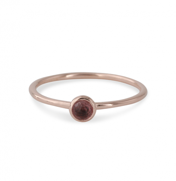 Silberring rosé vergoldet Amethyst | Micro